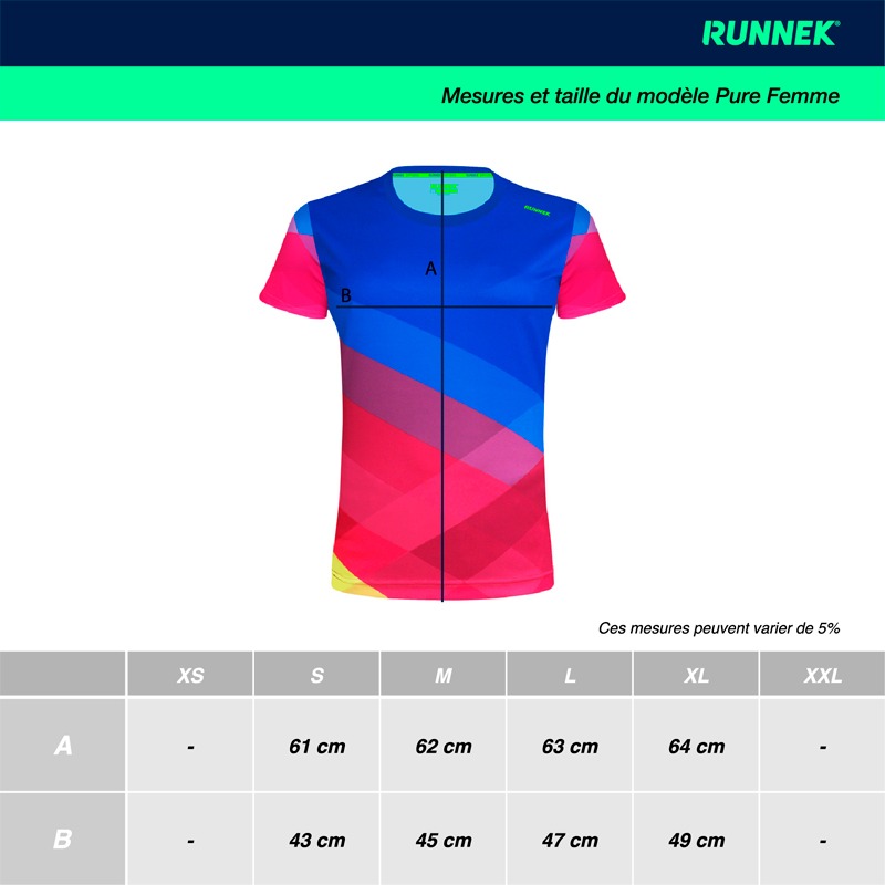 Guide Tailles Tshirt Technique Runnek Pure Femme