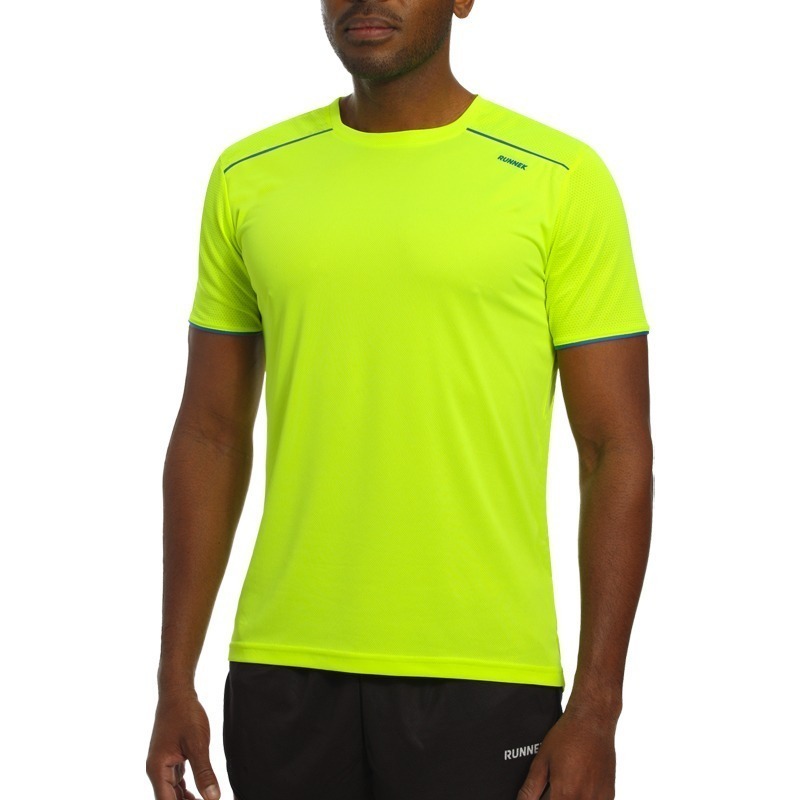 Maillot Technique Runnek Ultra Jaune Fluor Bleu Royal Homme