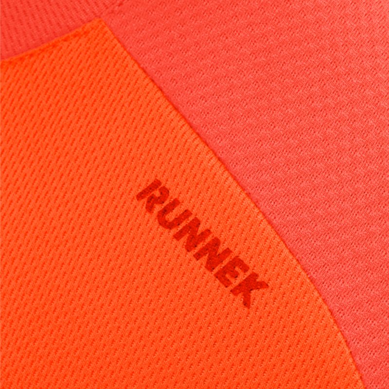 Maillot technique runnek edel orange fluo homme detail