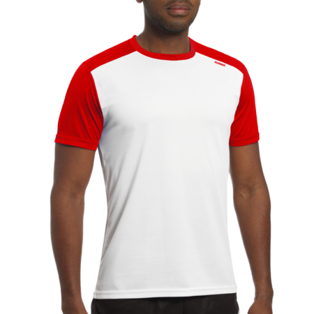 Maillot technique runnek milos blanc rouge homme