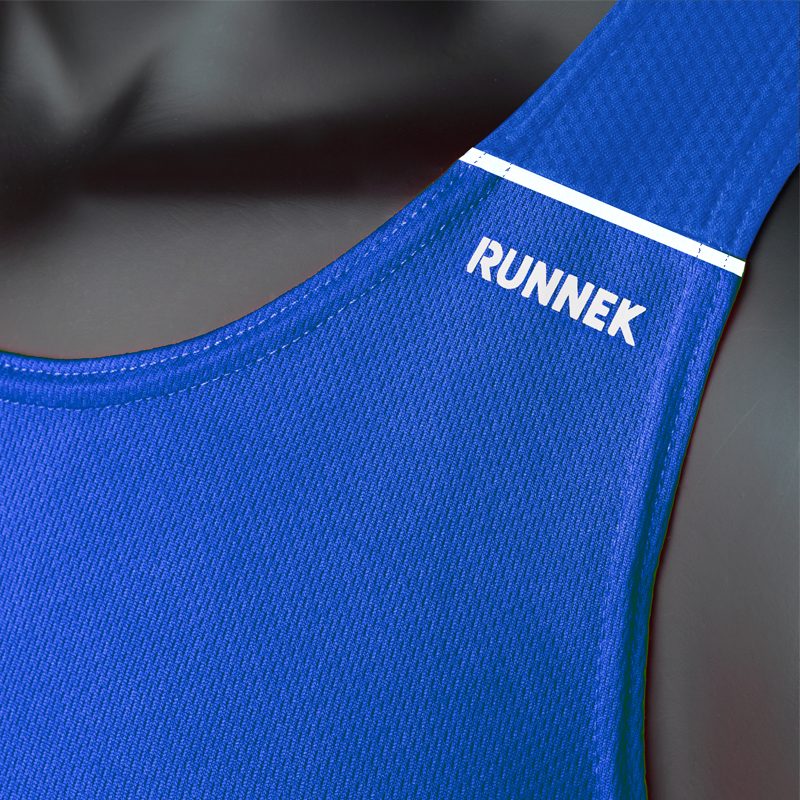 debardeur technique runnek ultravest bleu royal blanc homme detail