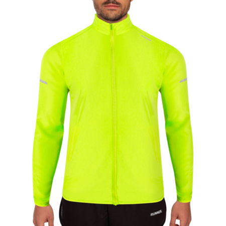 veste coupe-vent jaune fluo